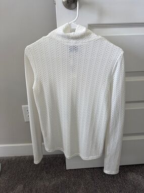 FRNCH Cream Cable-Knit Mock Neck turtle neck